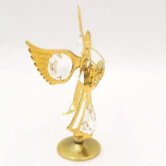 Australian 14K Gold Plated Angel Figurine With Crystal Accents & "2000" Ornament - Picture 3 of 4